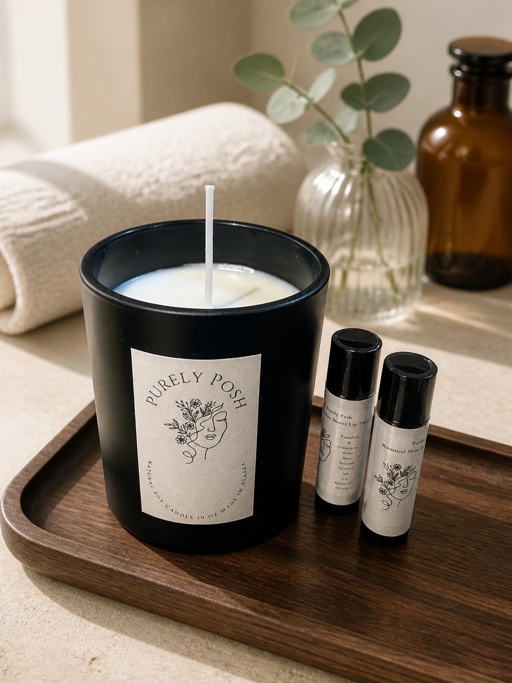 Cactus Blossom Gift Set | Eco Soy Candle & Botanical Lip Therapy Duo Alaska-Made